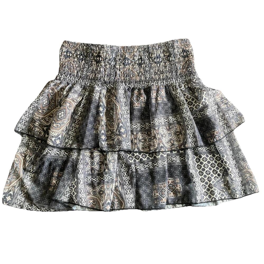 Romwe Brown Paisley Skirt Boho Hippie Festival